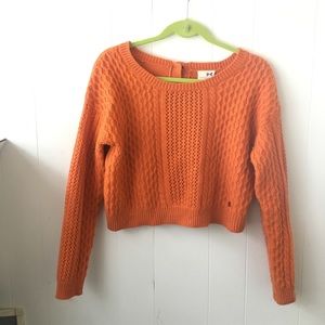 Tommy Girl Orange Cropped Winter Sweater